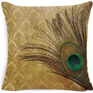 Peacock Feather Throw Pillow Cover NWT